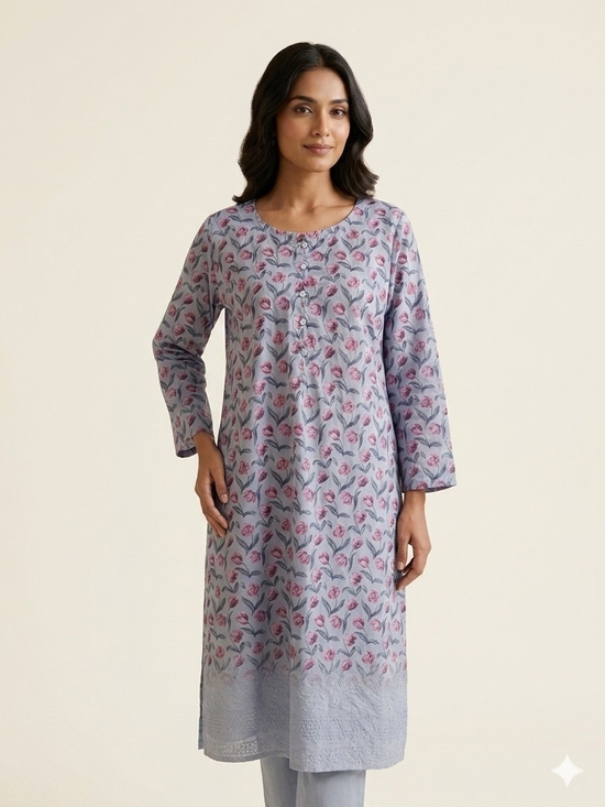 Chandni Dresses & Skirts - Floral Print Maxi Dress in Light Lavender